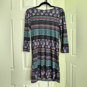 Floral and Geometric Patterned Dress